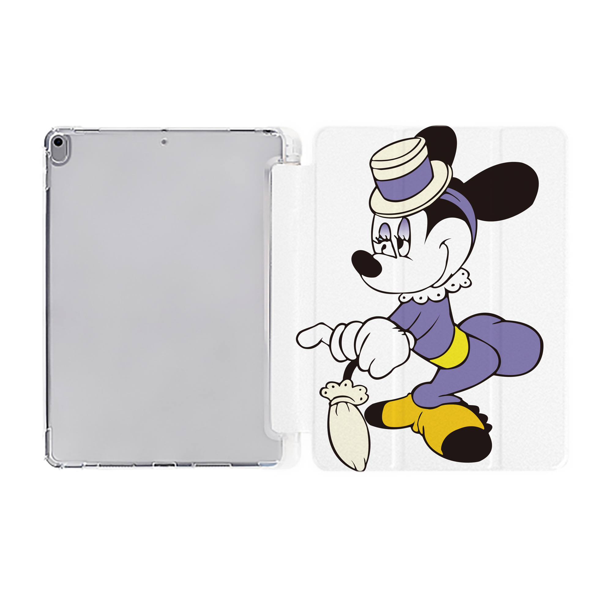 （画像用） ミッキーマウス Mickey Mouse IPad ケース ペン収納付き 三つ折りスタンド PUレザー×シリコン 対応機種9.5/10.5/10.9インチ